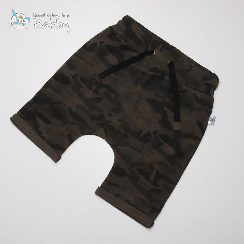 Baggy kraťasy zelený maskáč vel. 80/86