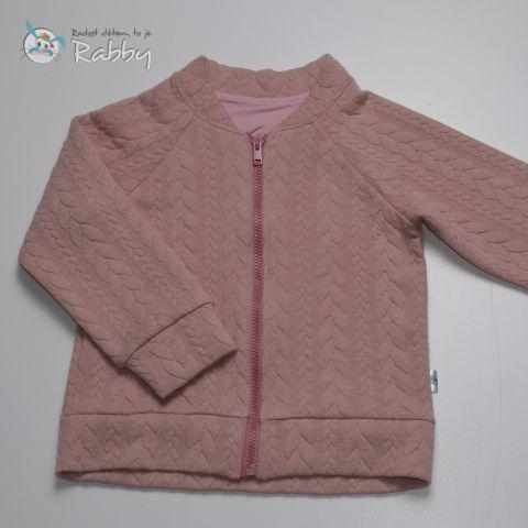 Bomber mikina na zip pletenina copánky vel. 104