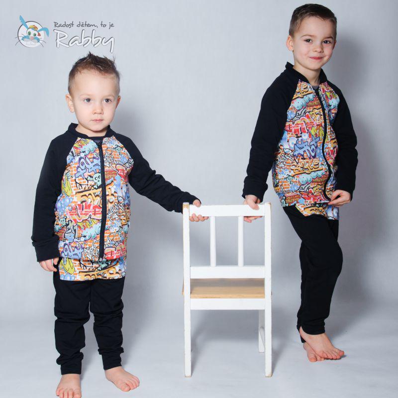 Bomber mikina na zip graffiti vel. 104