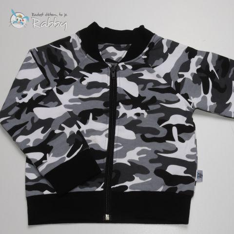 Bomber mikina na zip šedý maskáč vel. 92