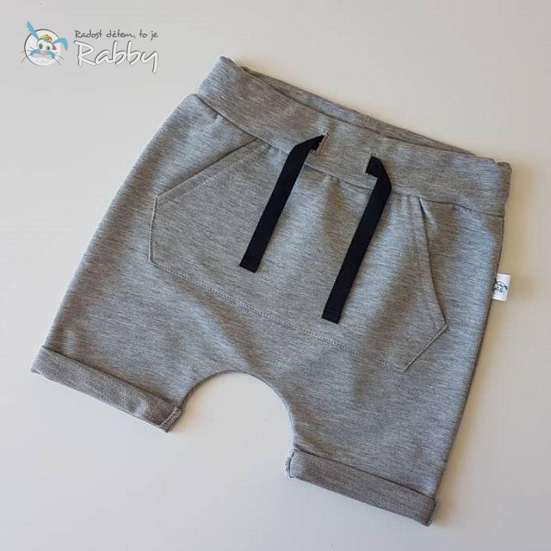 Baggy kraťasy s kapsou sv. šedá vel. 98/104