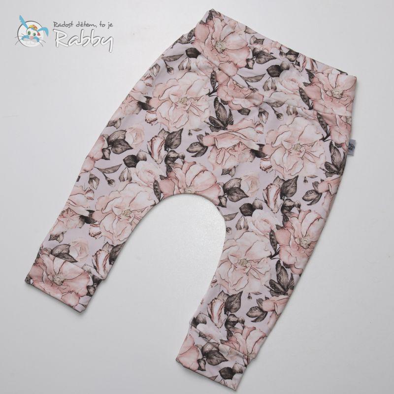 Baggy tepláčky vintage květy vel. 92