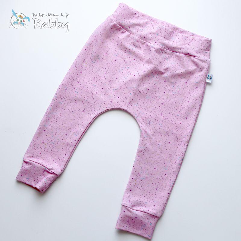Baggy tepláčky kropenatá růžová vel. 92