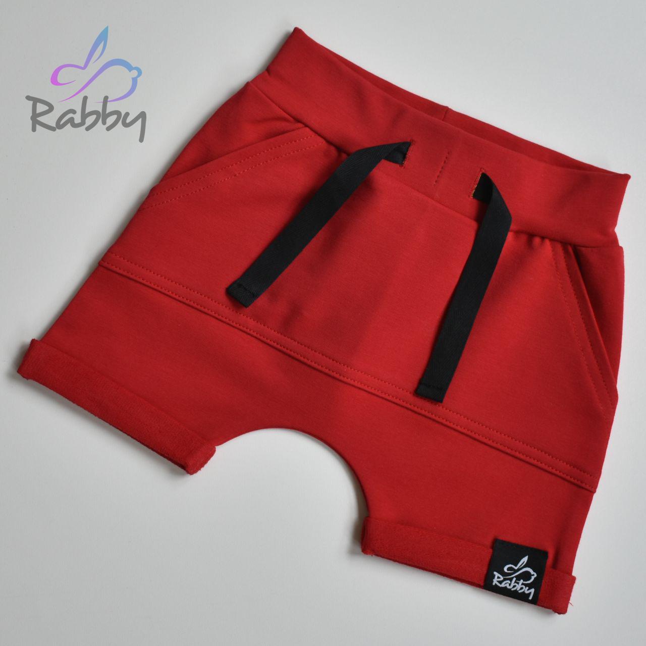 Baggy kraťasy červená s velkou kapsou a tkaničkou vel.  86/92