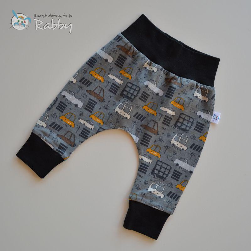 Baggy tepláčky autíčka na šedé vel. 56/62