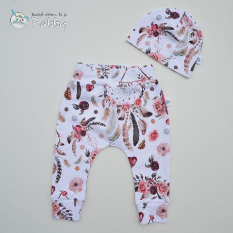 Mimi set baggy + čepička červené lapače vel. 68