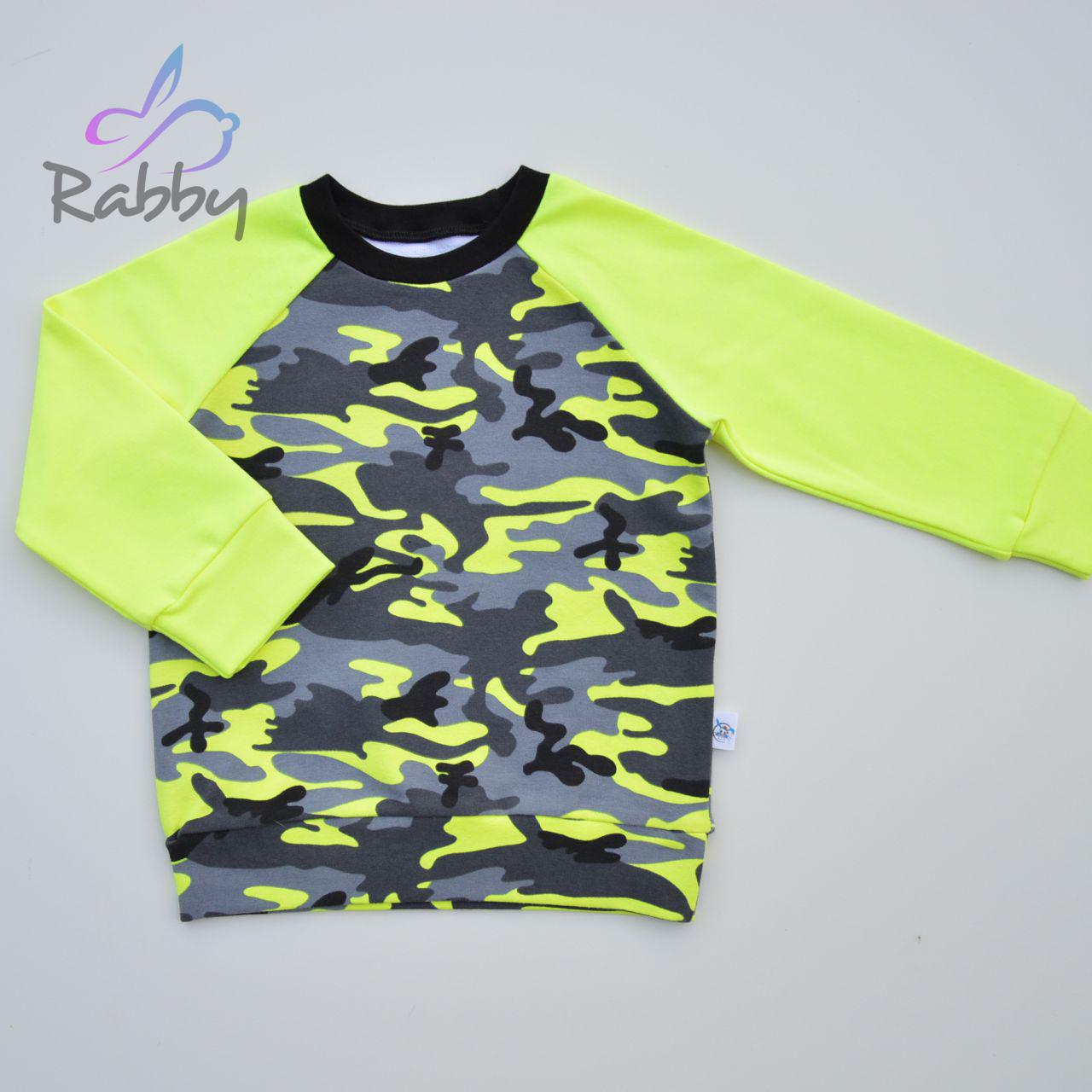 Mikina basic žlutý neon maskáč vel. 92