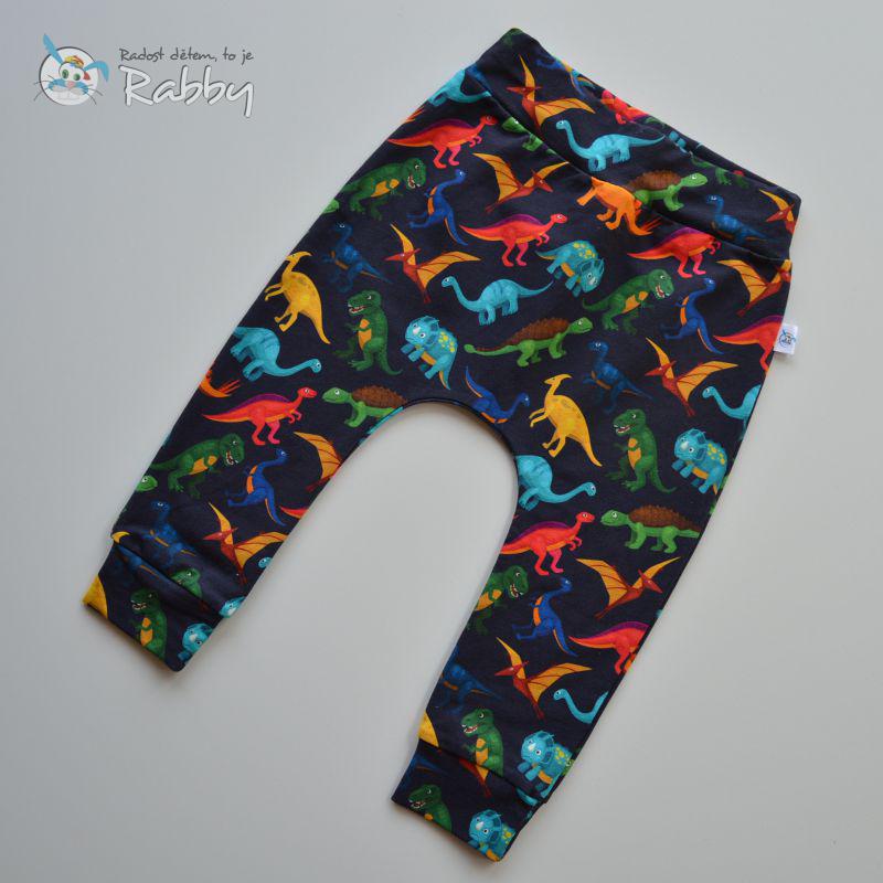 Baggy tepláčky dinosauři na modré vel. 98