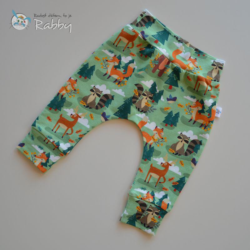Baggy tepláčky zvířátka na zelené vel. 80