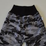 Softshellové kalhoty šedý maskáč - klasický střih vel. 104