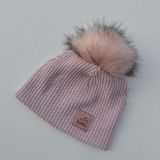 Zimní čepice růžová pletenina vel. 50 (obvod hlavy 49-52 cm)