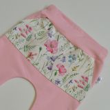 Baggy tepláčky baby růžové s kapsou luční kvítí vel. 116