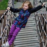 Zateplené elastické softshellové legíny fialové vel. 92