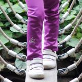 Zateplené elastické softshellové legíny fialové vel. 92