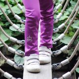 Zateplené elastické softshellové legíny fialové vel.  98