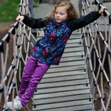 Zateplené elastické softshellové legíny fialové vel. 104