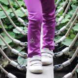 Zateplené elastické softshellové legíny fialové vel. 104