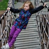 Zateplené elastické softshellové legíny fialové vel. 116