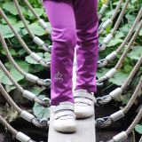 Zateplené elastické softshellové legíny fialové vel. 116