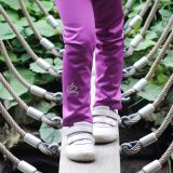 Zateplené elastické softshellové legíny fialové vel. 122