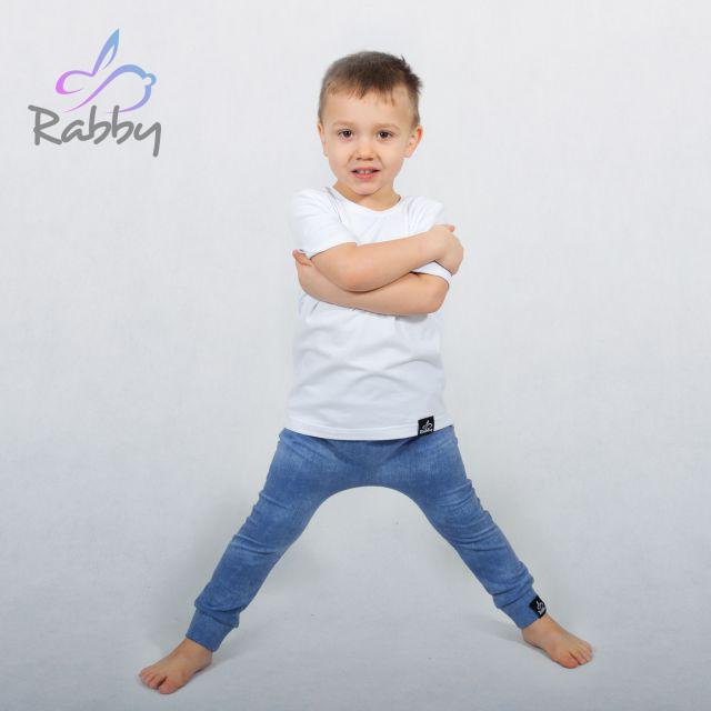 Baggy tepláčky jeans staromodrá vel. 104