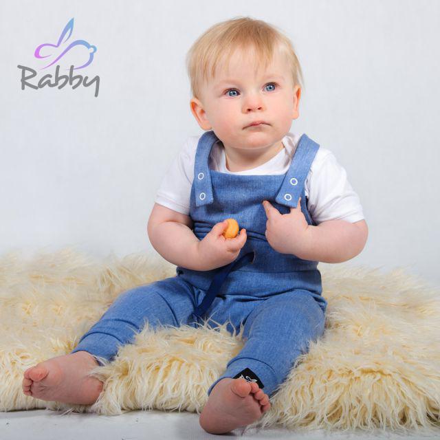 Rostoucí laclové kalhoty jeans staromodrá vel. 86