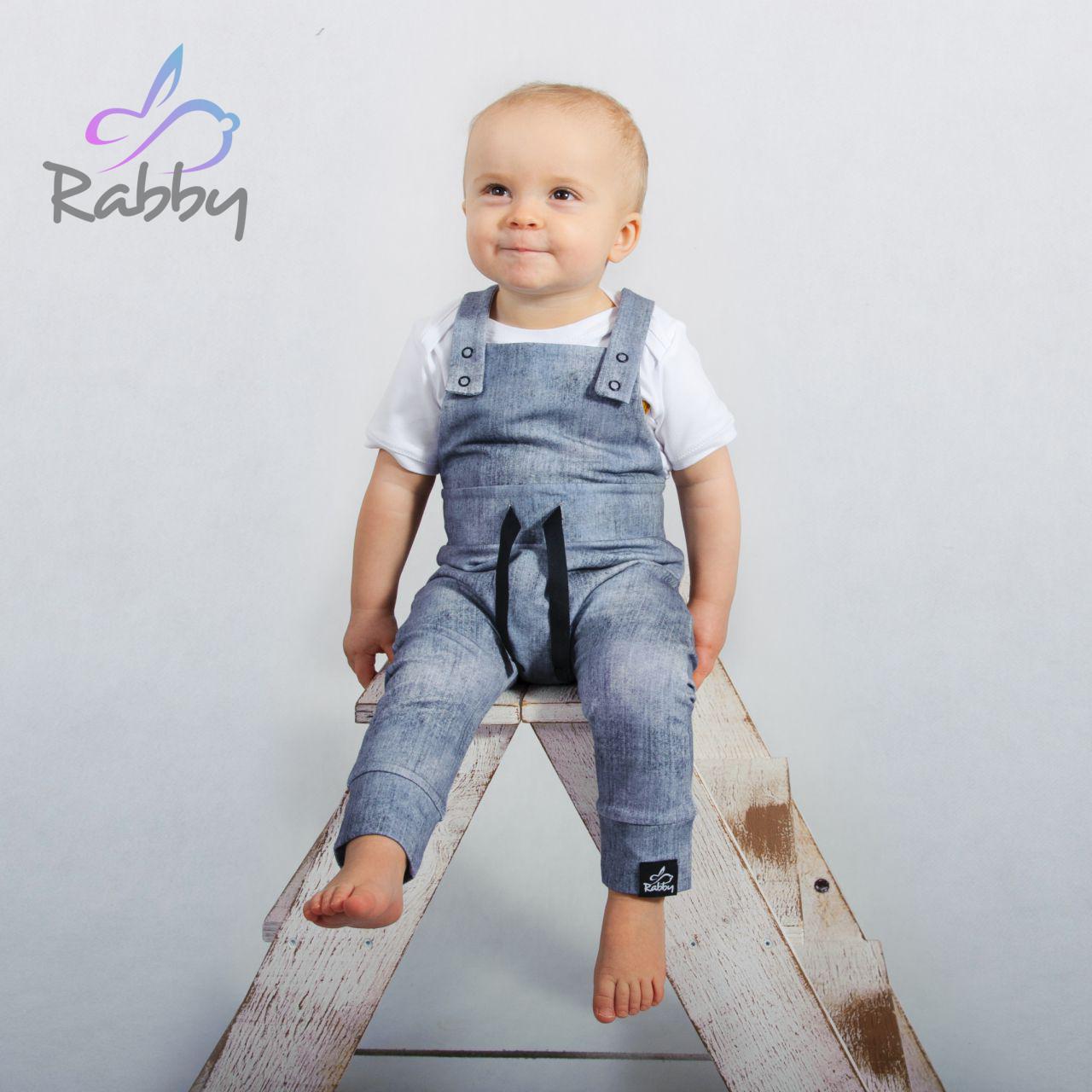 Rostoucí laclové kalhoty jeans šedá vel. 68