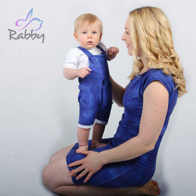 Rostoucí laclové kraťasy jeans modrá vel. 56/62