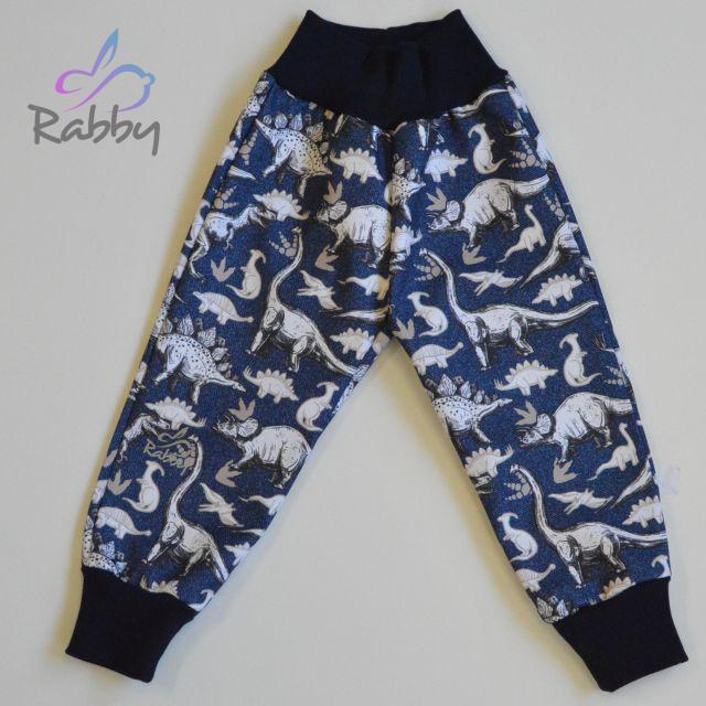 Jarní softshellové kalhoty dino na jeans - klasický střih vel. 92