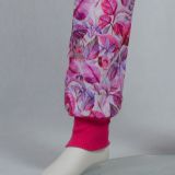 Jarní softshellové kalhoty růžové listy - klasický střih vel.  98