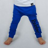 Baggy tepláčky královsky modré s černým nápisem Rabby vel.  92