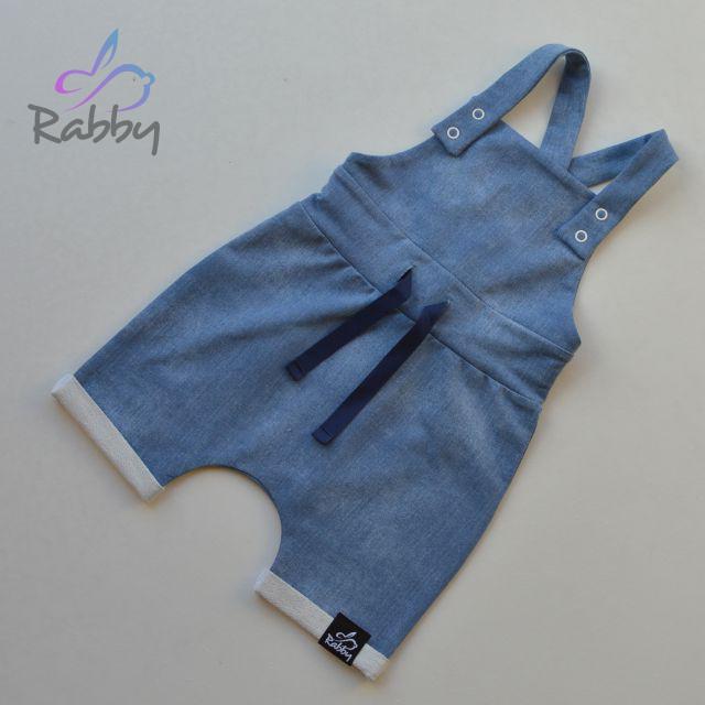 Rostoucí laclové kraťasy jeans staromodrá vel. 56/62