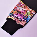 Zimní softshellové kalhoty černé s přestřižením graffiti - klasický střih vel.  92