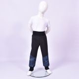 Zimní softshellové kalhoty černé s přestřižením formule - klasický střih vel. 104