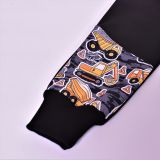 Zimní softshellové kalhoty černé s přestřižením stavební stroje - klasický střih vel. 128