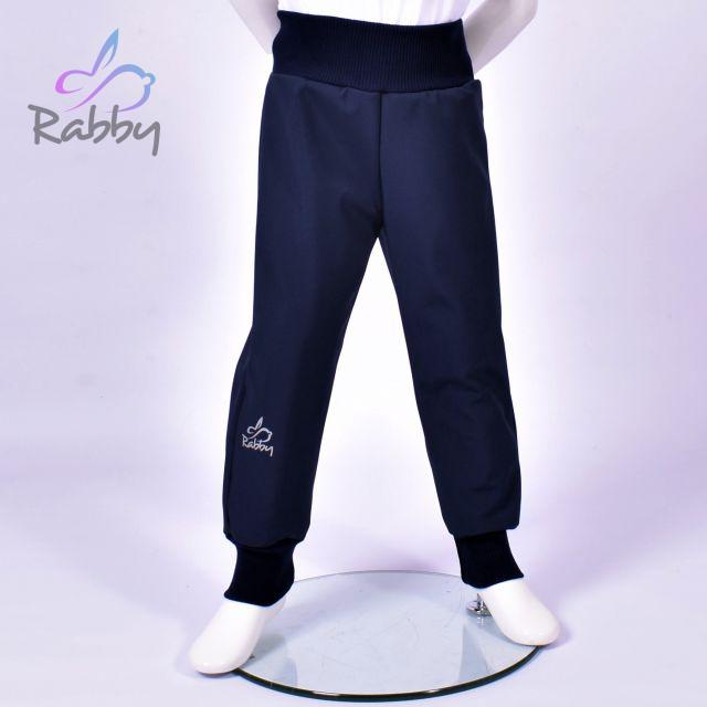 Zimní softshellové kalhoty tm. modré - klasický střih vel. 92