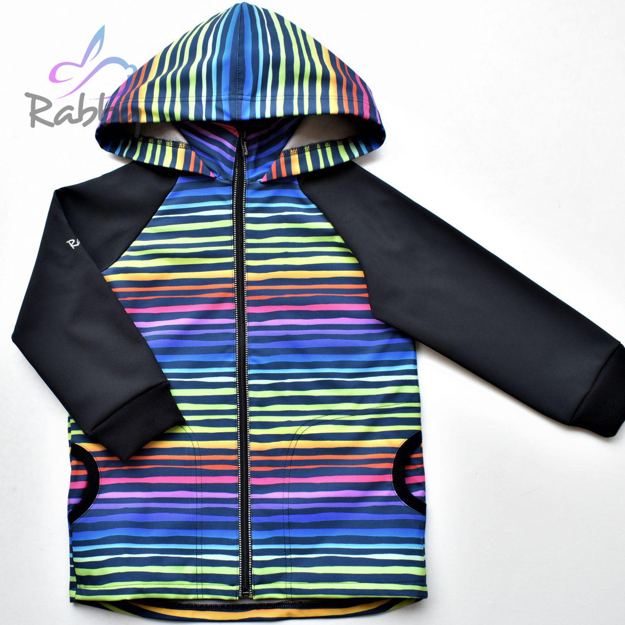 Softshellová bunda barevné pruhy vel. 128