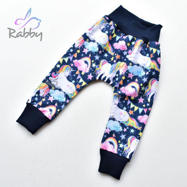 Softshellové kalhoty jednorožci - baggy střih vel. 92