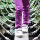 Zateplené elastické softshellové legíny fialové vel.  86