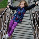 Zateplené elastické softshellové legíny fialové vel.  74