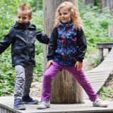 Zateplené elastické softshellové legíny fialové vel.  74