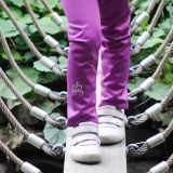 Zateplené elastické softshellové legíny fialové vel.  74