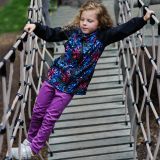 Zateplené elastické softshellové legíny fialové vel. 128