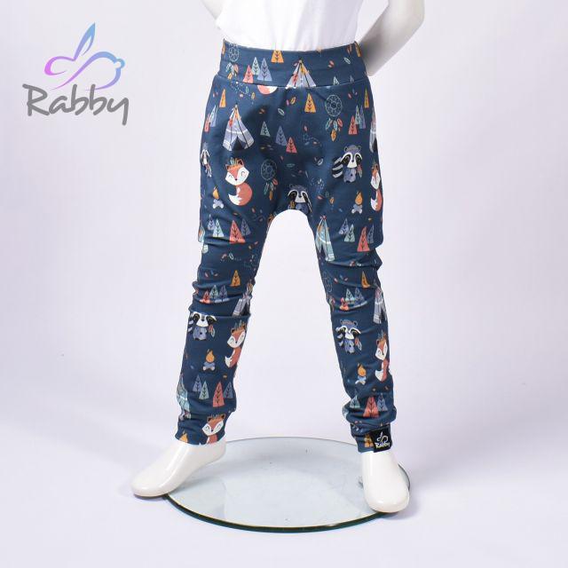 Baggy tepláčky zvířátka na modré vel. 56/62