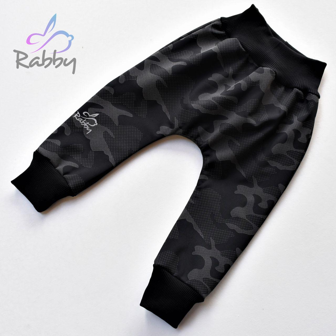 Zimní softshellové kalhoty reflexní maskáč - baggy střih vel. 86
