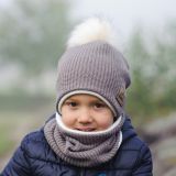 Zimní čepice kakao pletenina vel. 45-48