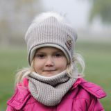Zimní čepice béžová pletenina vel. 47-50