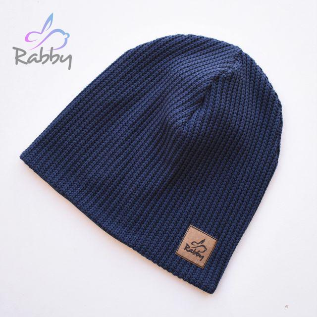 Pánská zimní čepice modrá pletenina vel. 57-60