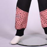 Zimní softshellové kalhoty černé s přestřižením skvrnky na růžové - klasický střih vel. 104