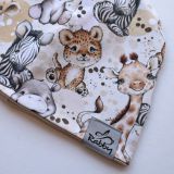 Klasická čepice africká zvířátka vel. 52 (obvod hlavy 51-54 cm)